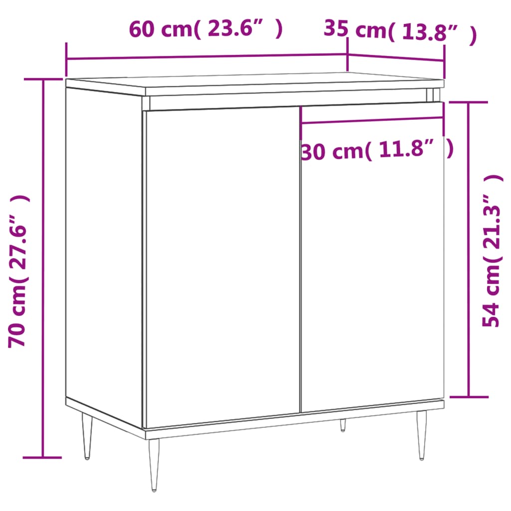 Sideboard Betongrau 60x35x70 cm Holzwerkstoff